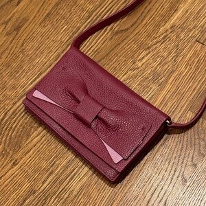 Kate Spade Burgundy Bow Crossbody Bag